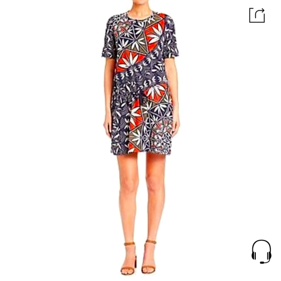 Tory Burch Navy Pottery Pima Cotton Drawstring Dress - Picture 2 of 9